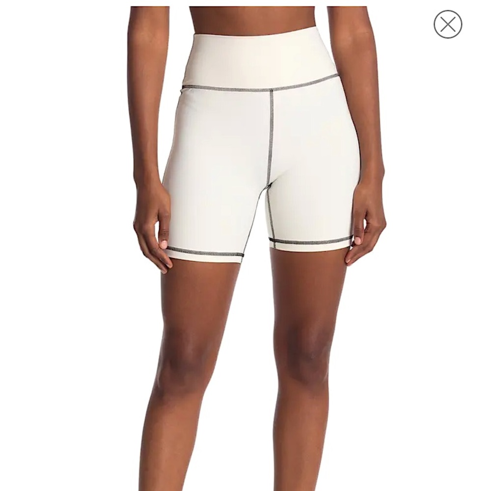 WeWoreWhat biker shorts new with tags. Size medium. Cream and black stitching.